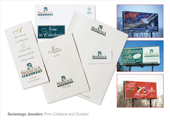 Swierenga Jewelers print collateral & Outdoor