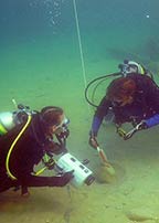 Two divers underwater