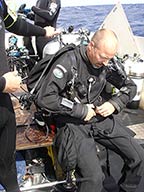 Gearing up on charter boat